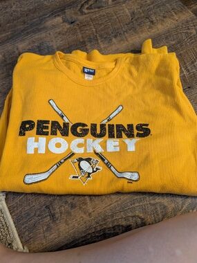 Gear For Sports Yellow Penguins Hockey Crewneck